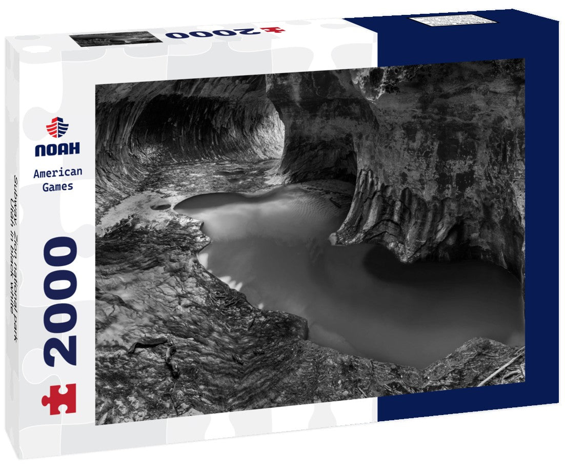 Noah Jigsaw Puzzle Subway, Zion national park, Utah in black white 2000 pieces
