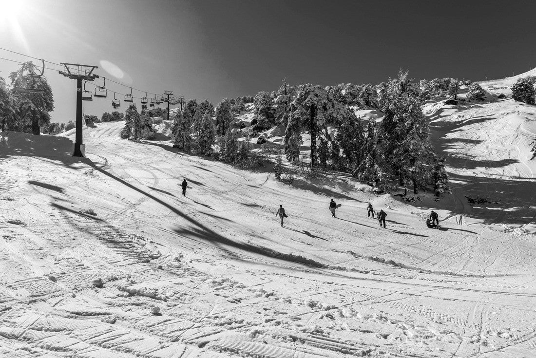 The impressive Troodos mountain range with its idyllic forests stretches across most of the western side of Cyprus offering a cool sanctuary in the summer and the opportunity for sports in the winter 2000pc PuzzleBlack and White