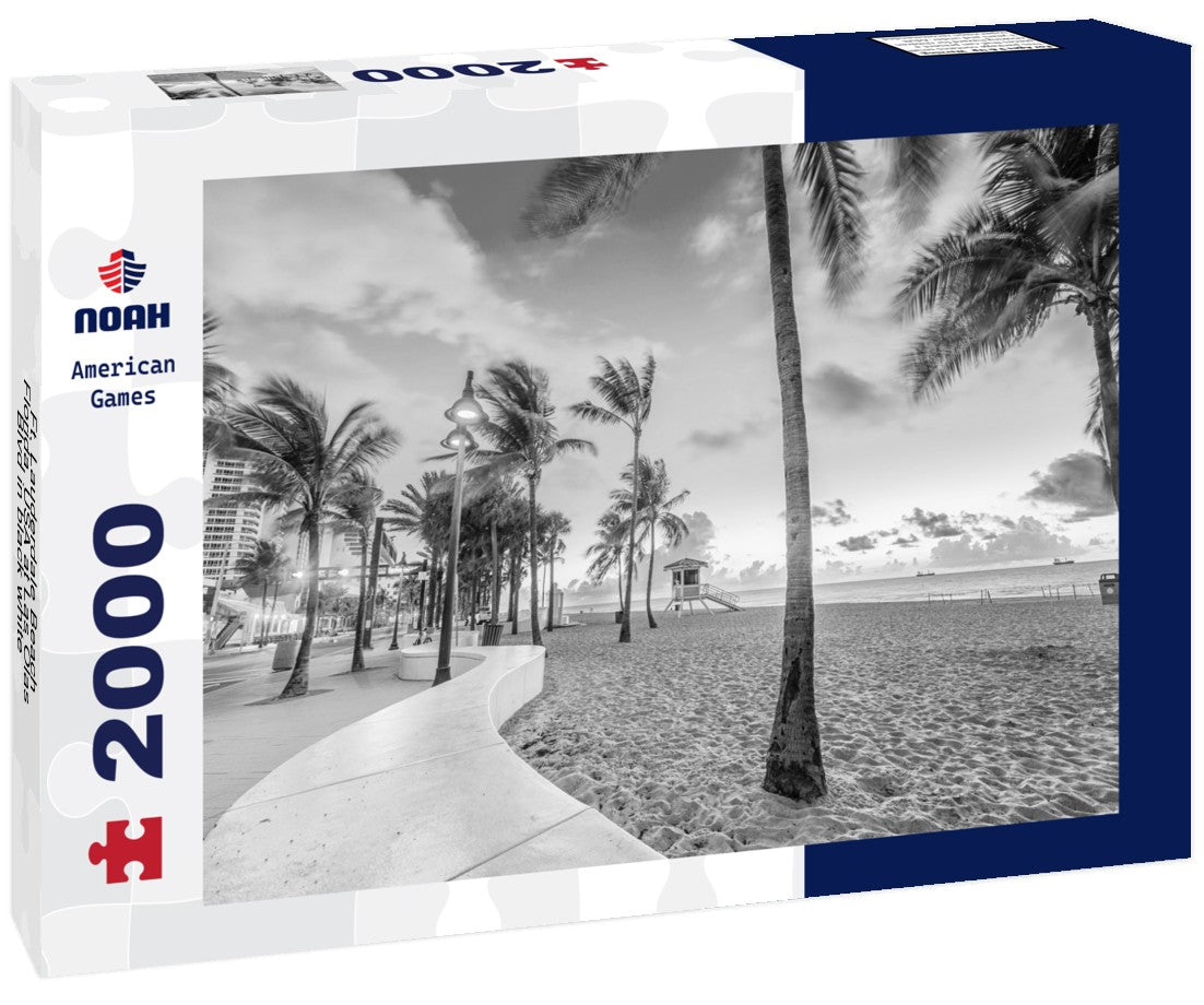 Ft. Lauderdale Beach, Florida, USA at Las Olas Blvd 2000pc PuzzleBlack and White