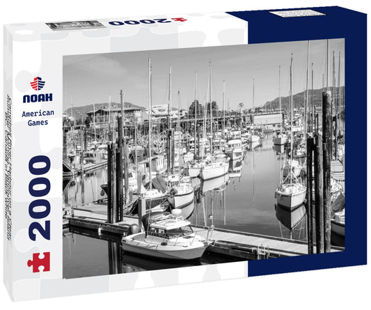 Noah Jigsaw Puzzle Campbell River Harbour on a Clear Summer Morning. Vancouver Island, BC, Canada in black white 2000 pieces