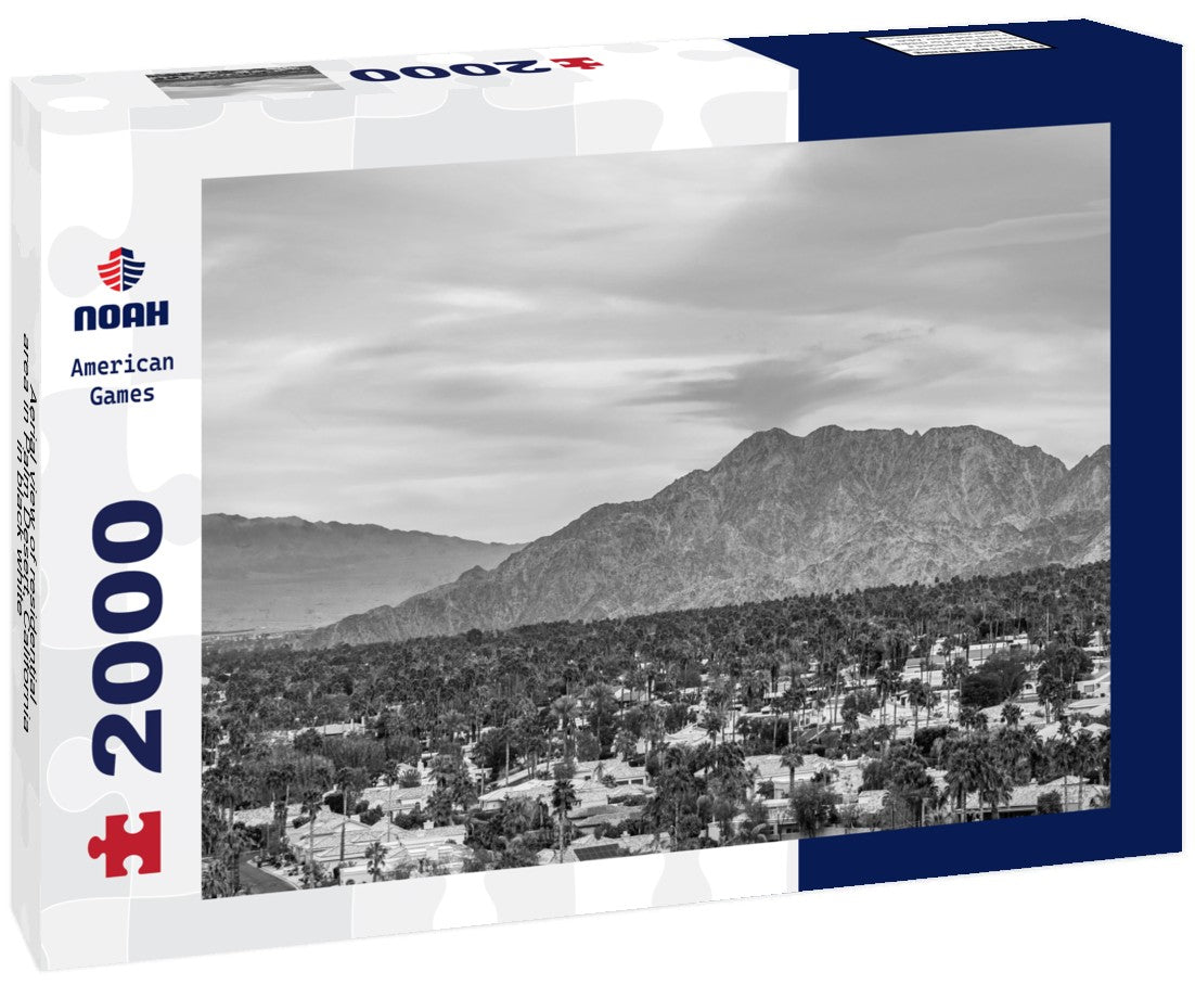 Aerial view of residential area in Palm Desert, California 2000pc PuzzleBlack and White