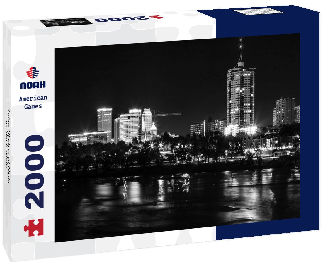 Tulsa Skyline at Night 2000pc PuzzleBlack and White