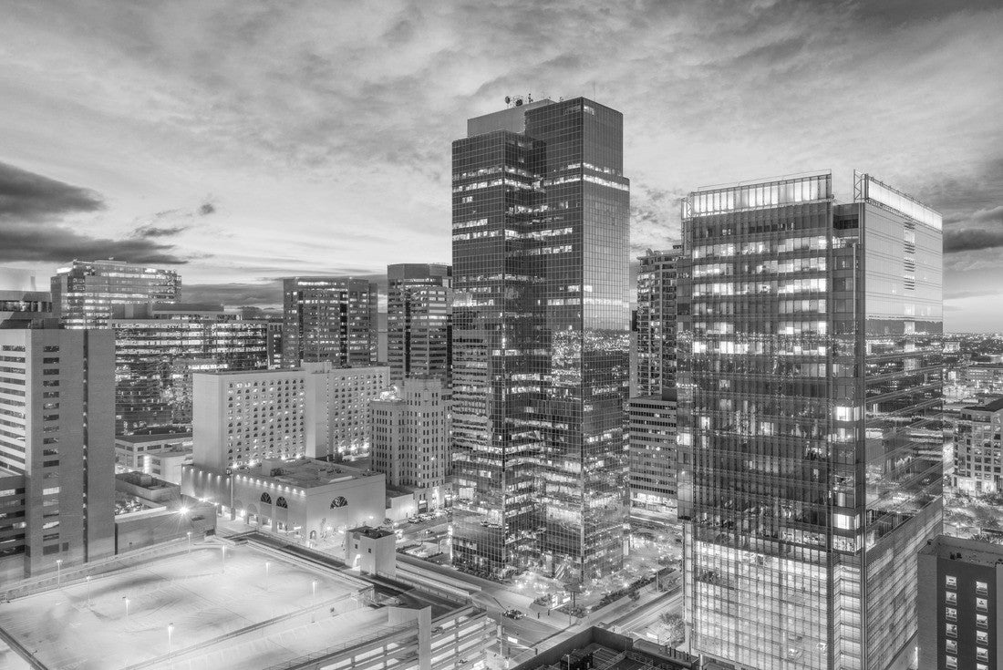 Phoenix, Arizona, USA Downtown urban landscape at sunset 2000pc PuzzleBlack and White