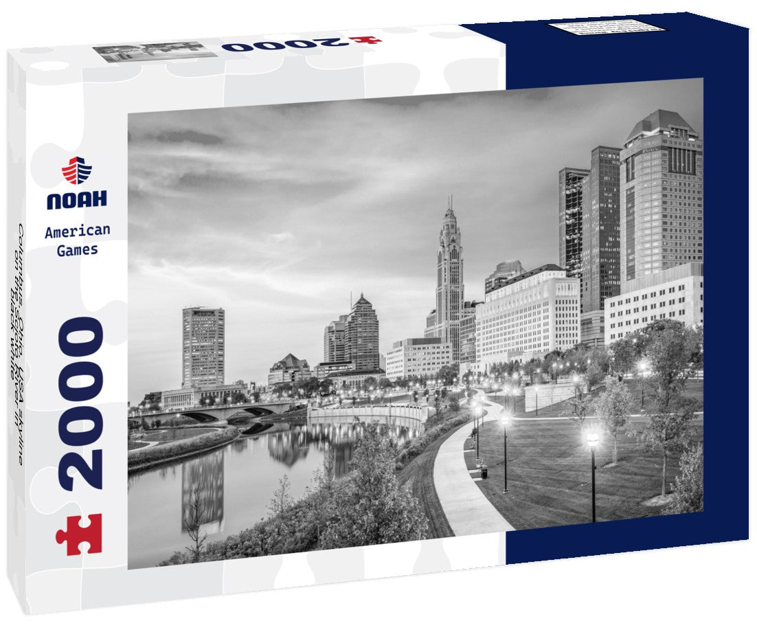 Columbus, Ohio, USA skyline on the Scioto River 2000pc PuzzleBlack and White