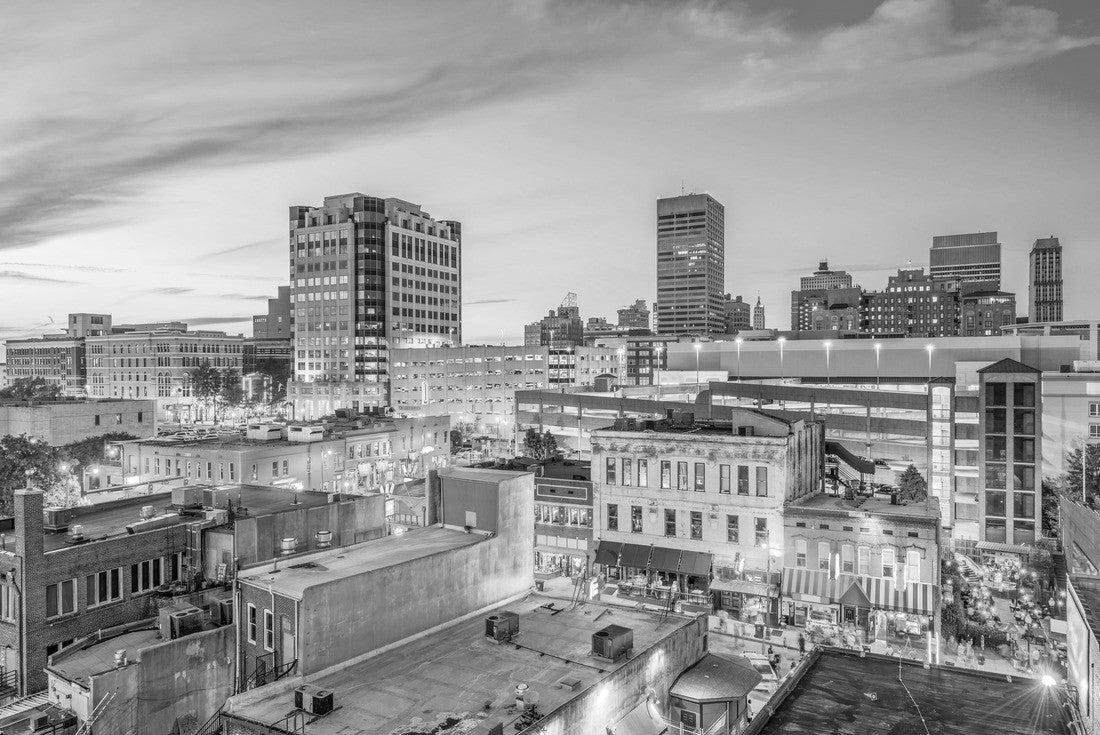 Memphis, Tennesse, USA downtown cityscape at dusk over Beale Street 2000pc PuzzleBlack and White