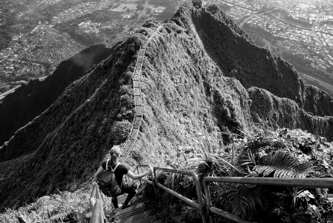 Stairway to Heaven, Haiku Stairs, Hawaii, Oahu, USA 2000pc PuzzleBlack and White