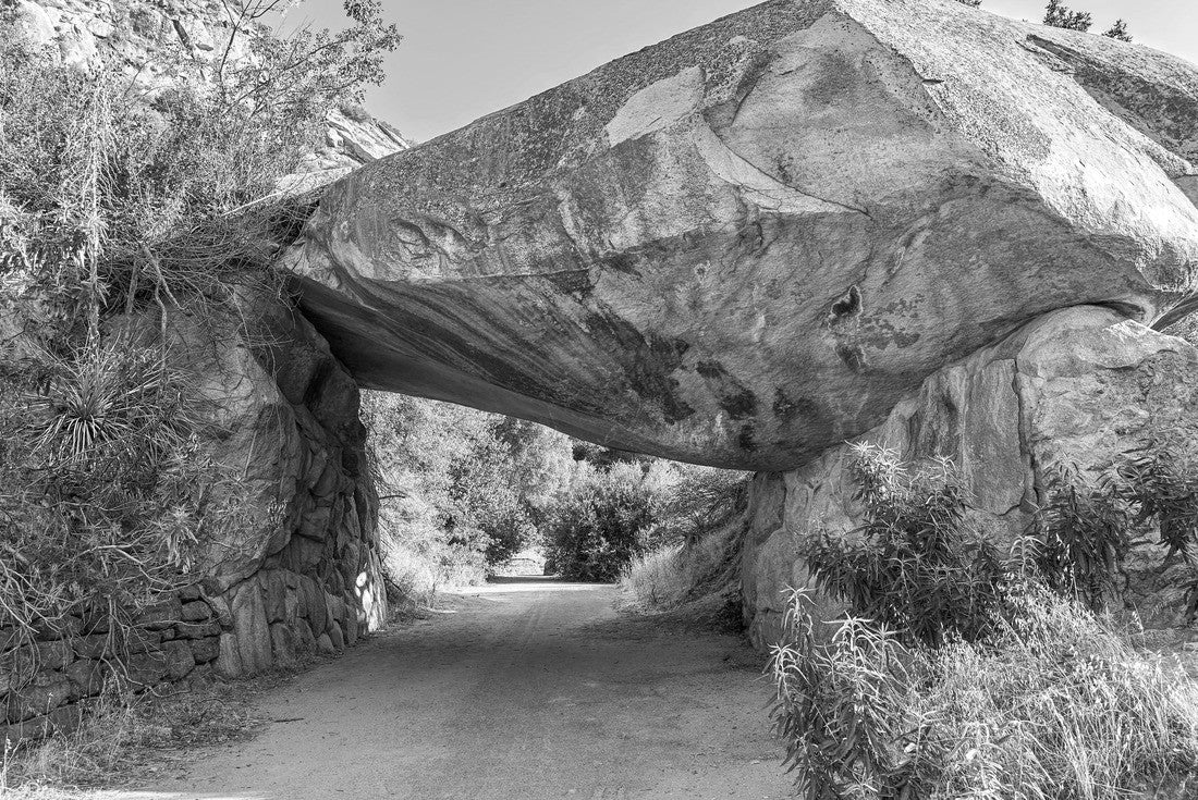 Noah Jigsaw Puzzle Sequoia National Park natural rock boulder bridge over road in black white 2000 pieces