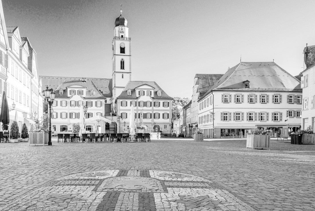 Beautiful view of the old town in Bad Mergentheim - part of the Romantic Road, Bavaria, Germany 2000pc PuzzleBlack and White