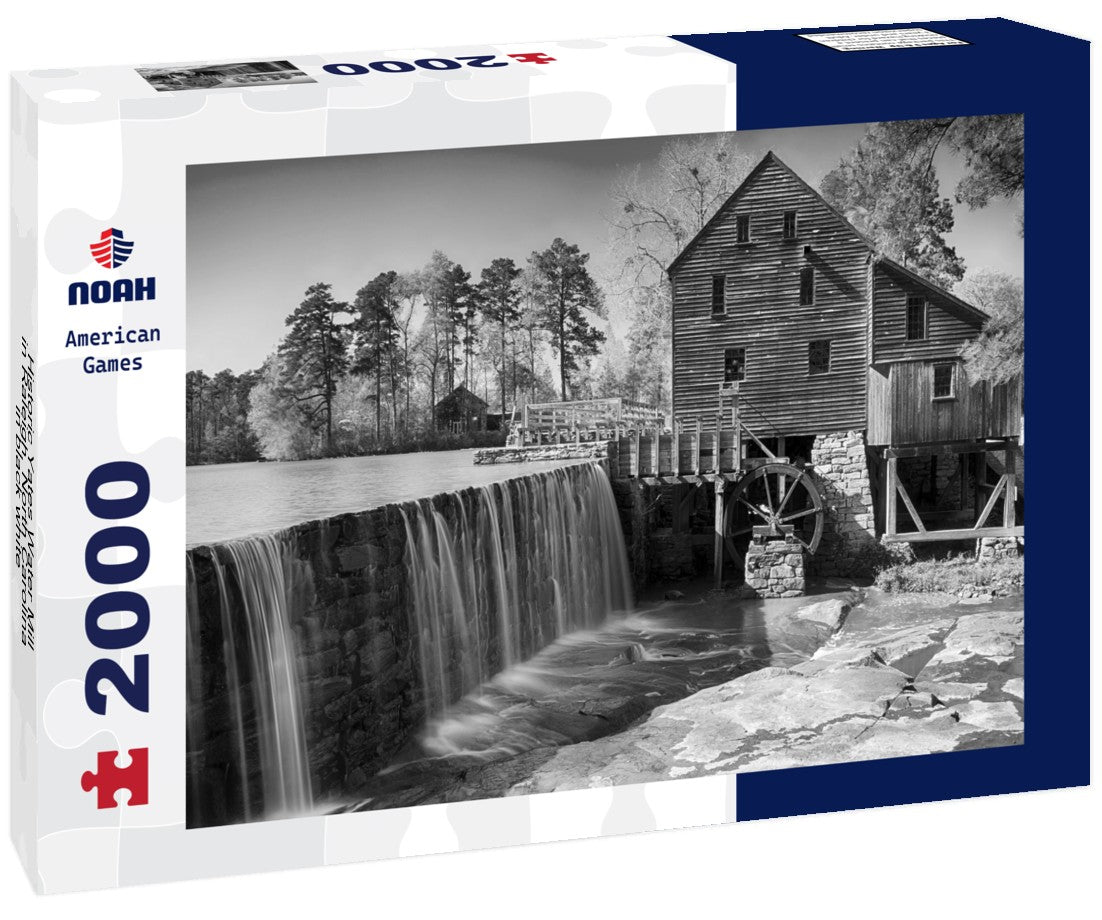 Historic Yates Water Mill in Raleigh, North Carolina 2000pc PuzzleBlack and White