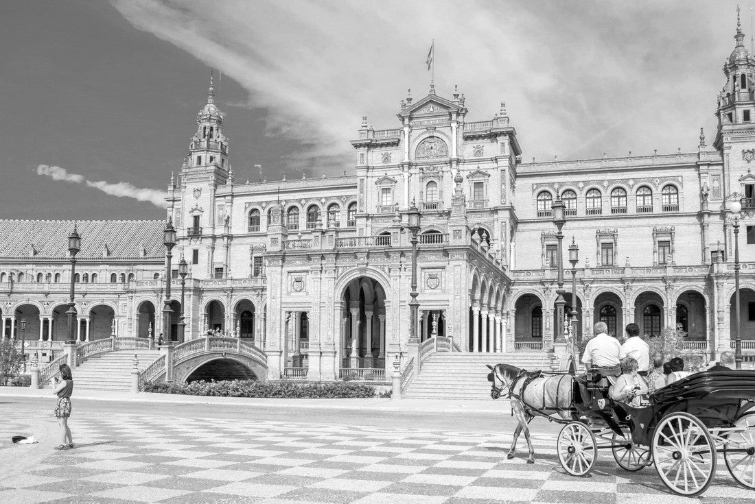Plaza De Espana, Sevilla, Spain 2000pc PuzzleBlack and White