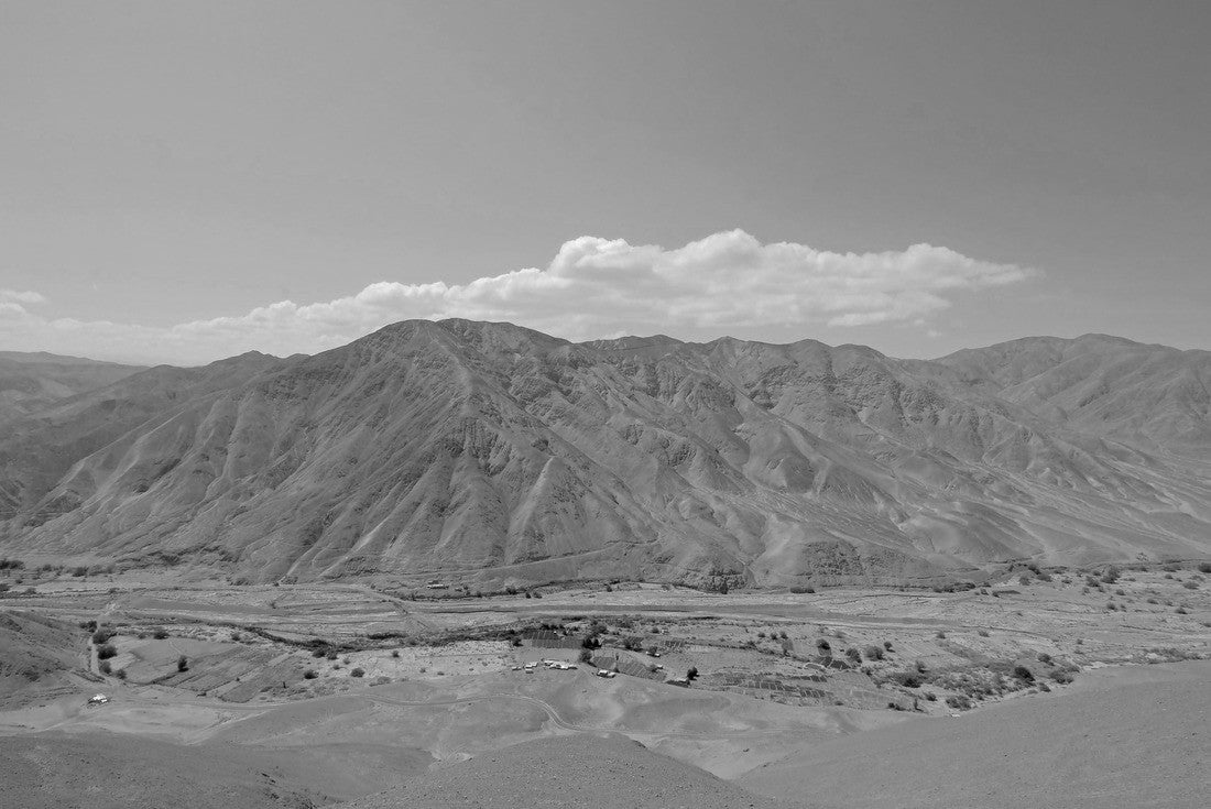 Noah Jigsaw Puzzle Atacama desert landscape with sand, dunes and mountains, Andes near Huara, Chile, South America in black white 2000 pieces