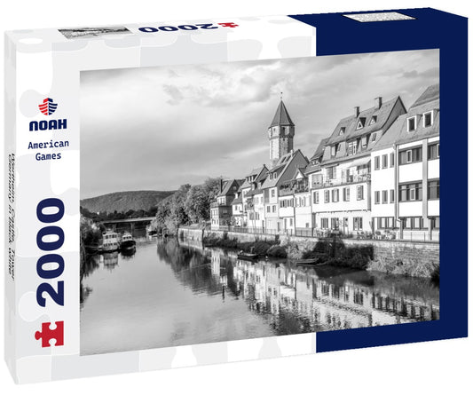 Noah Jigsaw Puzzle Wertheim, Castle, Tower, Germany in black white 2000 pieces