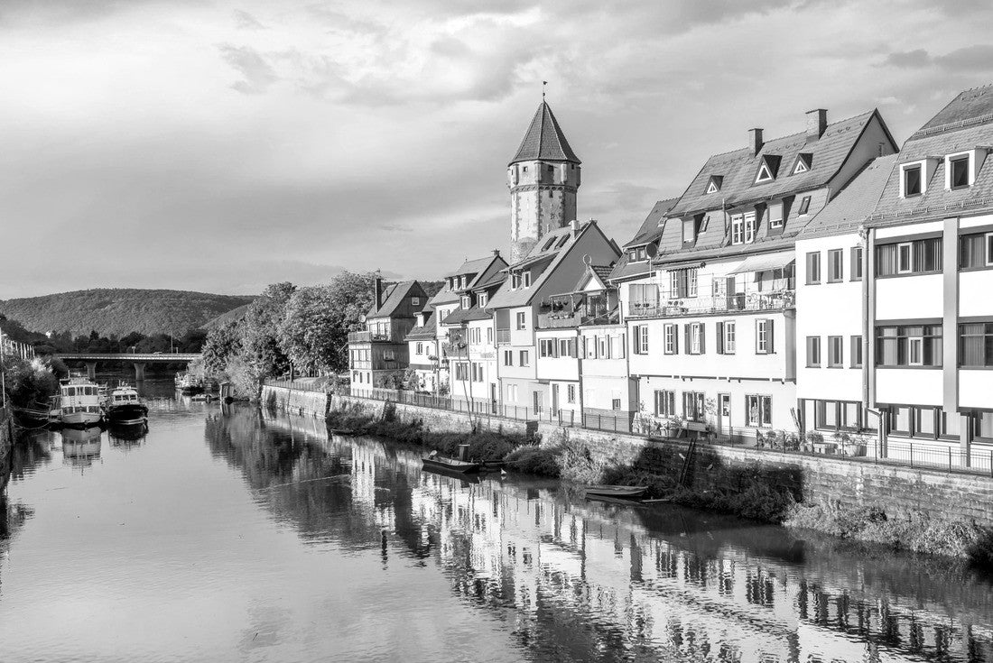 Noah Jigsaw Puzzle Wertheim, Castle, Tower, Germany in black white 2000 pieces