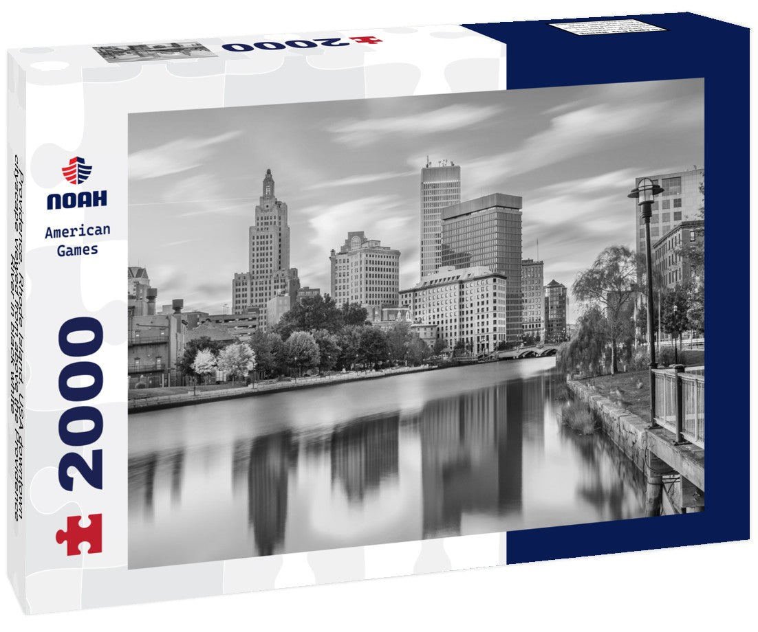 Providence, Rhode Island, USA downtown cityscape viewed from above the Providence River 2000pc PuzzleBlack and White