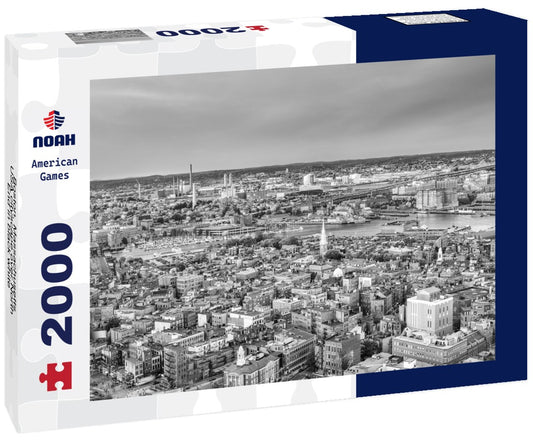 Noah Jigsaw Puzzle Boston, Massachusetts, USA cityscape over North End in black white 2000 pieces