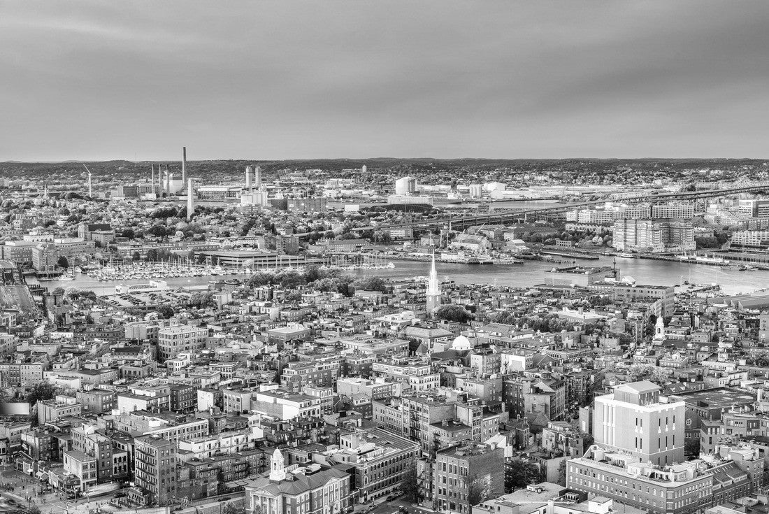 Boston, Massachusetts, USA cityscape over North End 2000pc PuzzleBlack and White