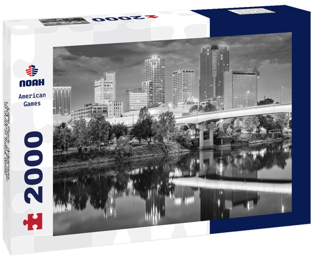Little Rock, Arkansas, USA skyline at the river at dusk 2000pc PuzzleBlack and White