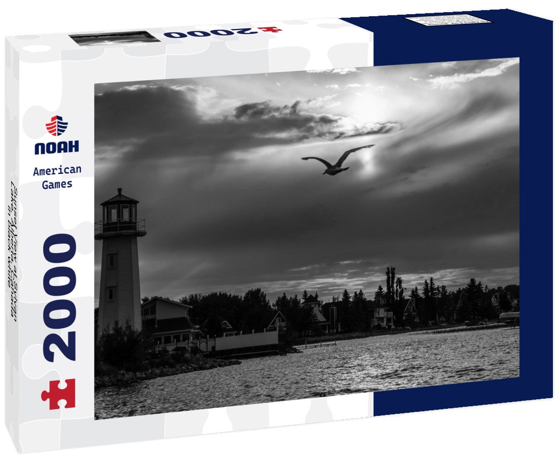 Sunset View at Sylvan Lake, Alberta, Canada 2000pc PuzzleBlack and White