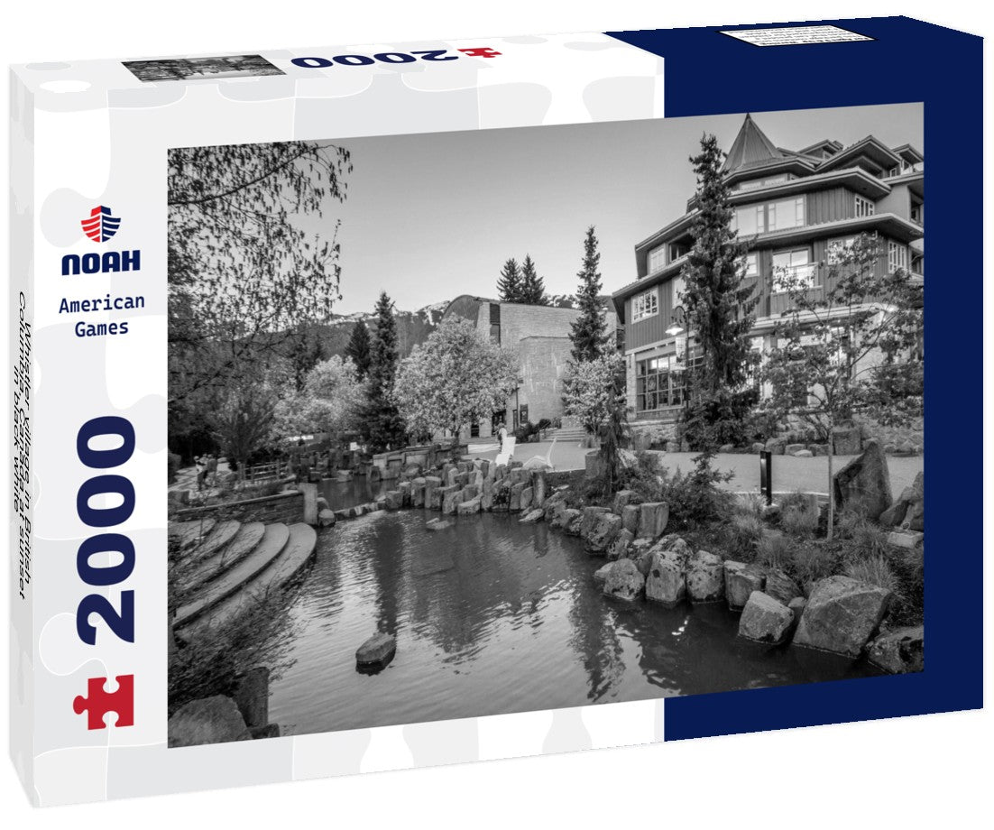 Whistler village in British Columbia, Canada at sunset 2000pc PuzzleBlack and White