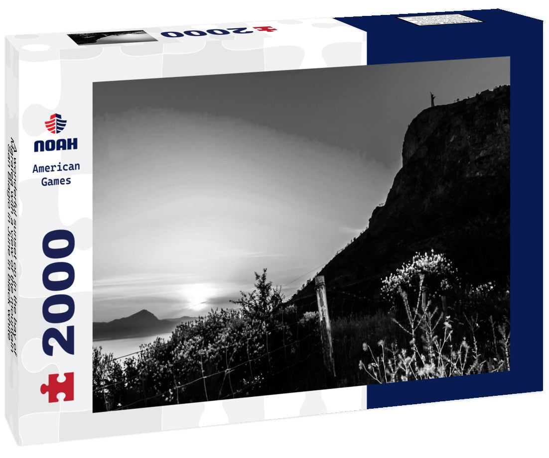 A wonderful sunset on in the bay of Maratea with a view of the mountain San Biagio in June 2000pc PuzzleBlack and White
