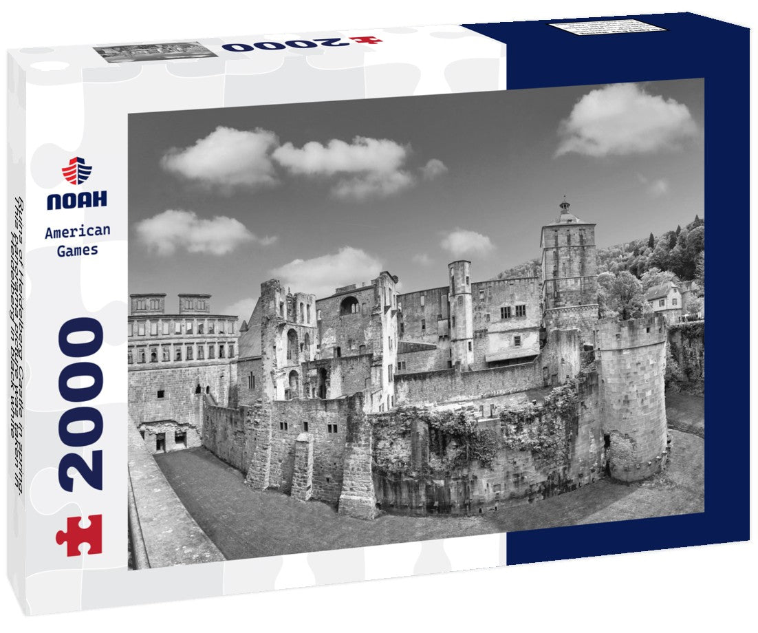 Ruins of Heidelberg Castle in spring - Heidelberg, Germany 2000pc PuzzleBlack and White