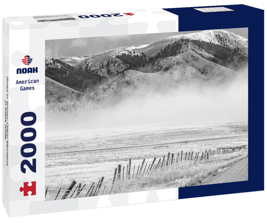 Road in Snowy Dillon Montana 2000pc PuzzleBlack and White