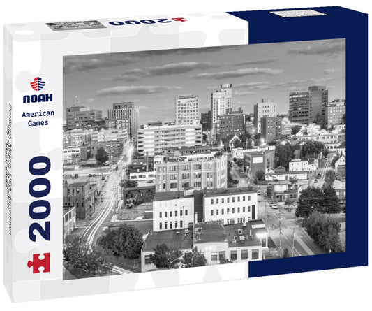 Noah Jigsaw Puzzle Portland, Maine, USA downtown city skyline at dusk in black white 2000 pieces