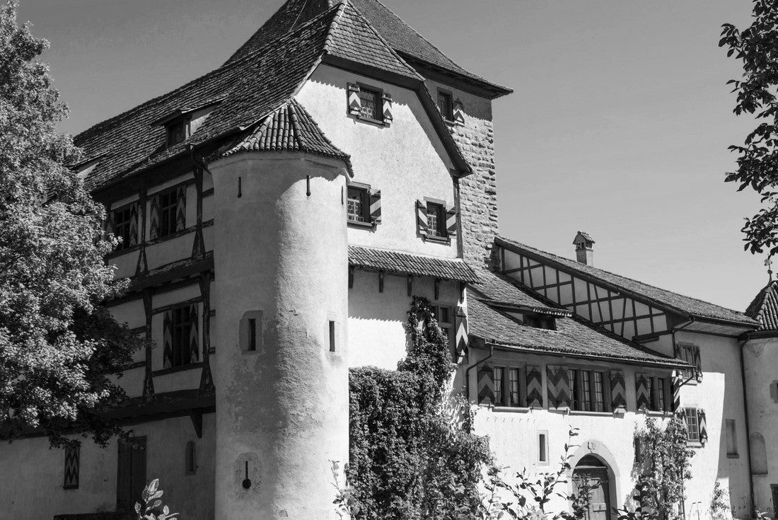 Ancient Hegi castle in the town of Winterthur, Switzerland. General view, outside on a blue sky background in a summer day 2000pc PuzzleBlack and White
