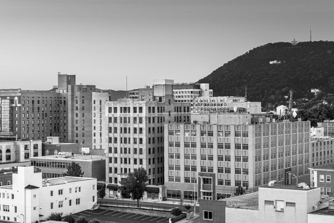 Roanoke, Virginia, USA downtown skyline at dusk 2000pc PuzzleBlack and White