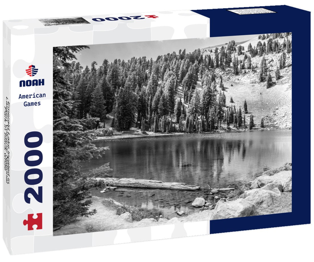 Noah Jigsaw Puzzle Emerald Lake located in Lassen Volcanic National Park in black white 2000 pieces