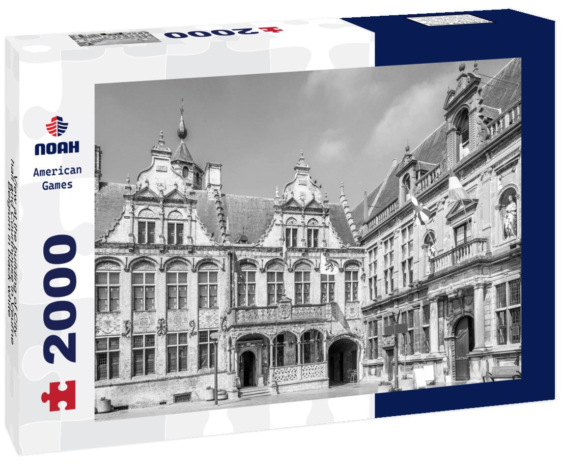 the building of City hall and Courthouse in Veurne, Belgium 2000pc PuzzleBlack and White