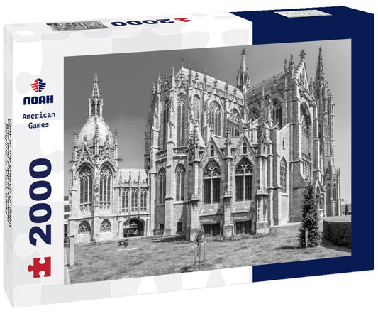 Noah Jigsaw Puzzle View at the church of Saint Peter and Paul in Ostend, Belgium in black white 2000 pieces
