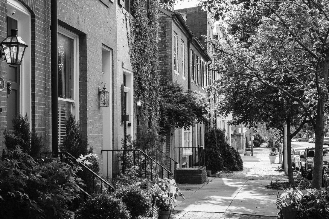 Row houses in Federal Hill Baltimore, Maryland 2000pc PuzzleBlack and White