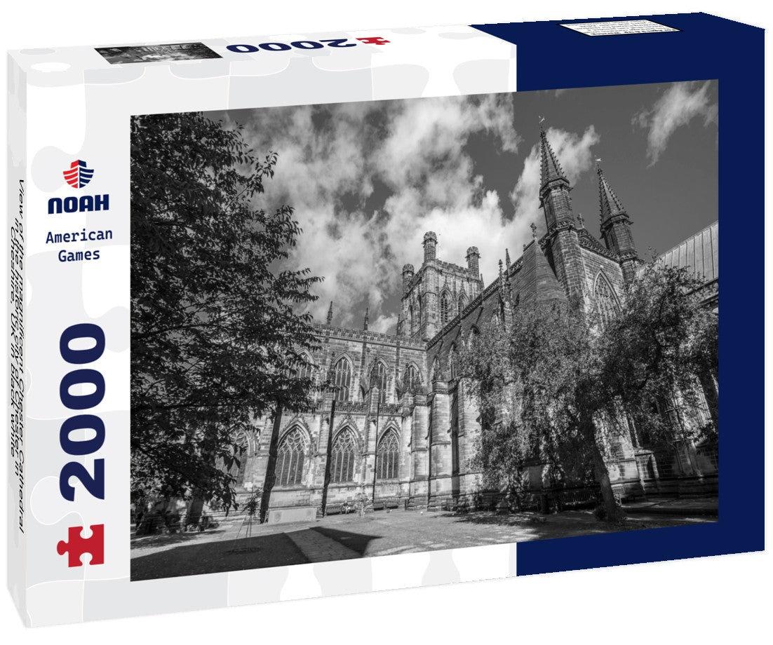 the magnificent Chester Cathedral, in the historic city of Chester in Cheshire, UK 2000pc PuzzleBlack and White