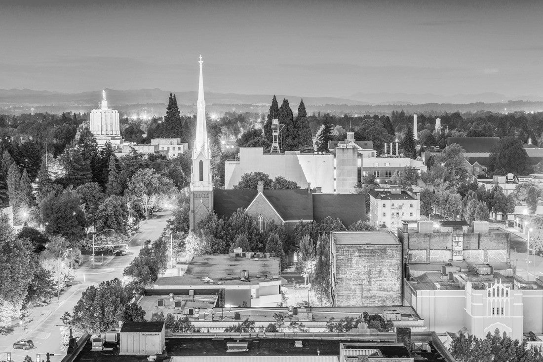 Salem, Oregon, USA town skyline at dusk 2000pc PuzzleBlack and White