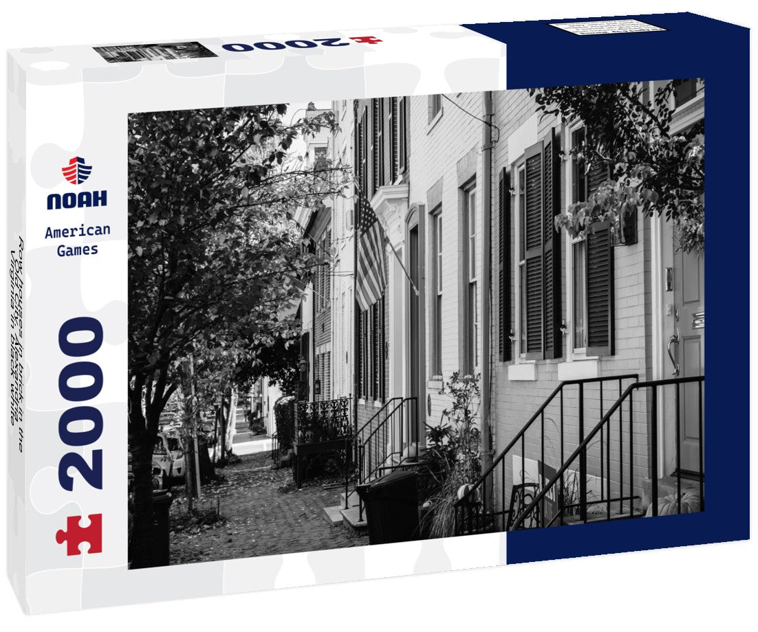Row houses in brick in the Old City, Alexandria, Virginia 2000pc PuzzleBlack and White