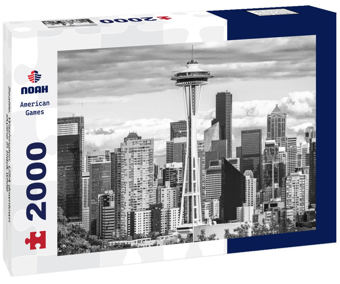 Seattle, Washington, USA downtown skyline 2000pc PuzzleBlack and White