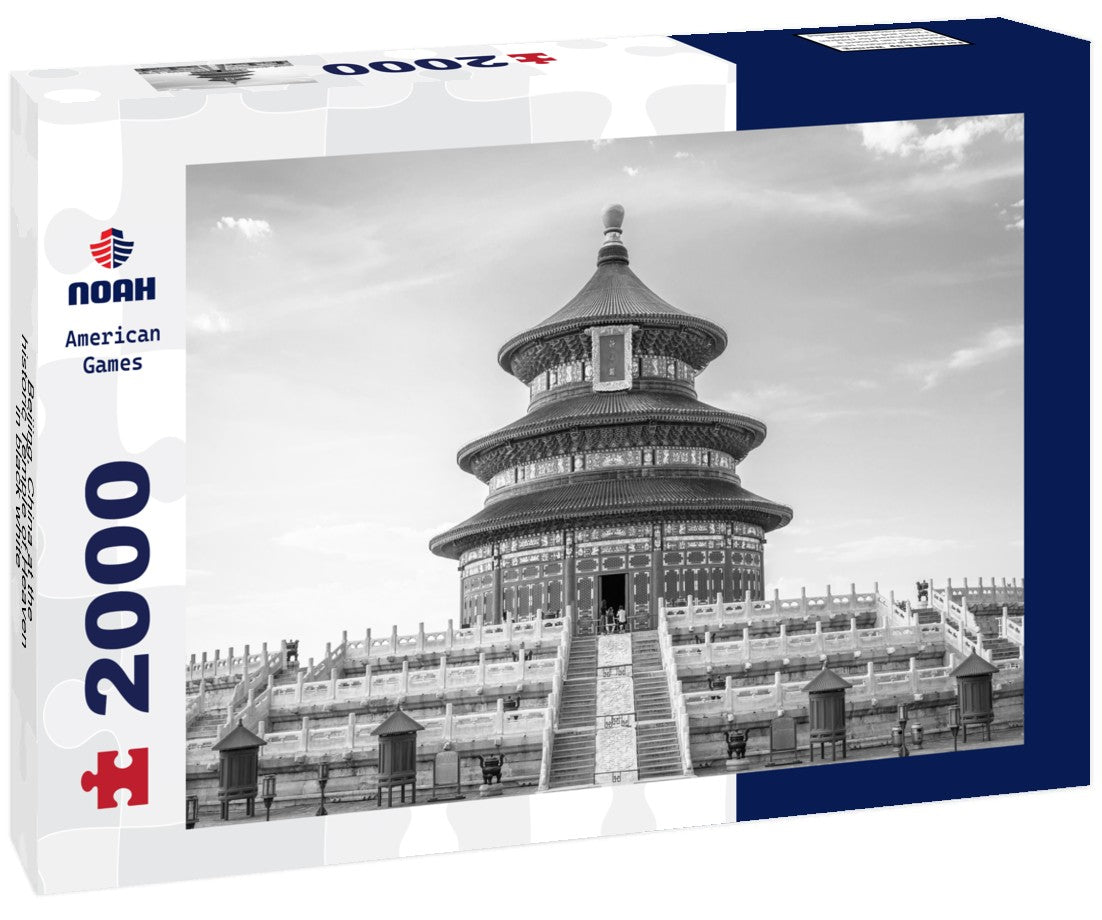 Noah Jigsaw Puzzle Beijing, China at the historic Temple of Heaven in black white 2000 pieces