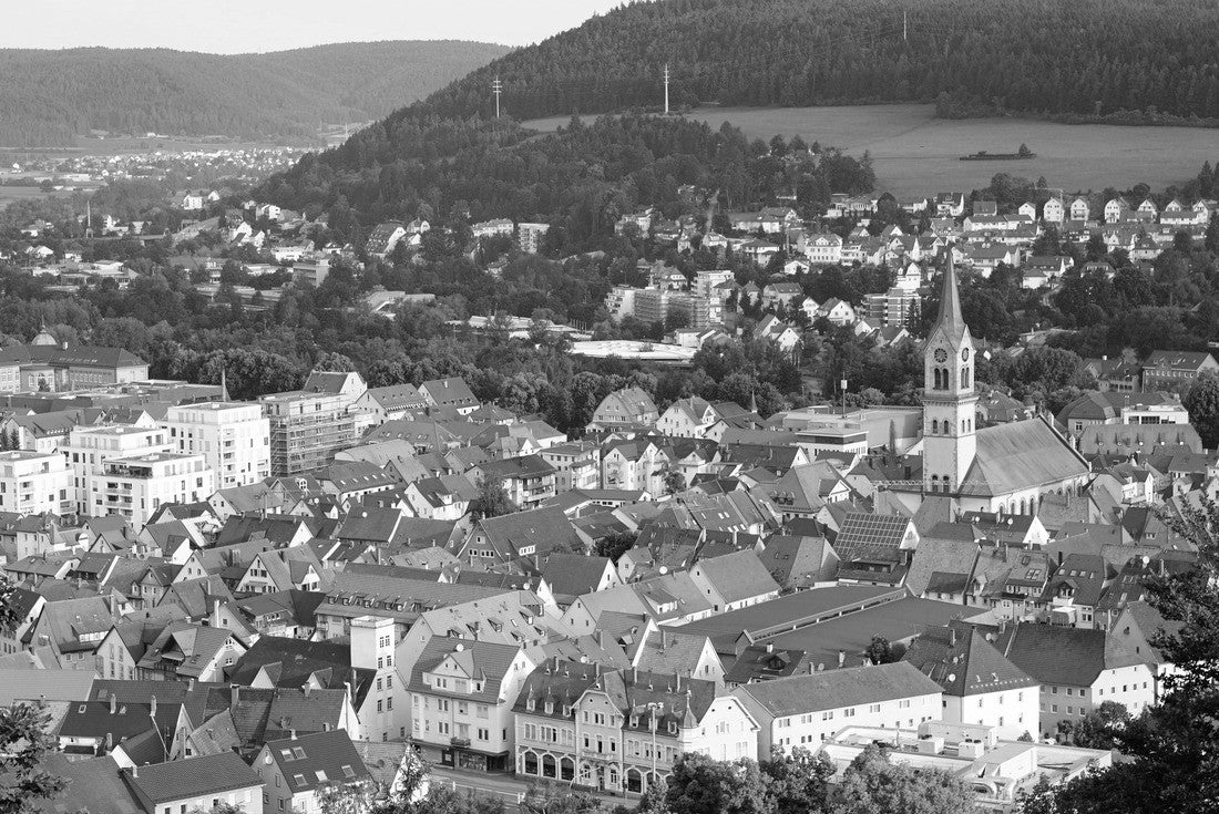 City Tuttlingen in south Germany in summer time 2000pc PuzzleBlack and White