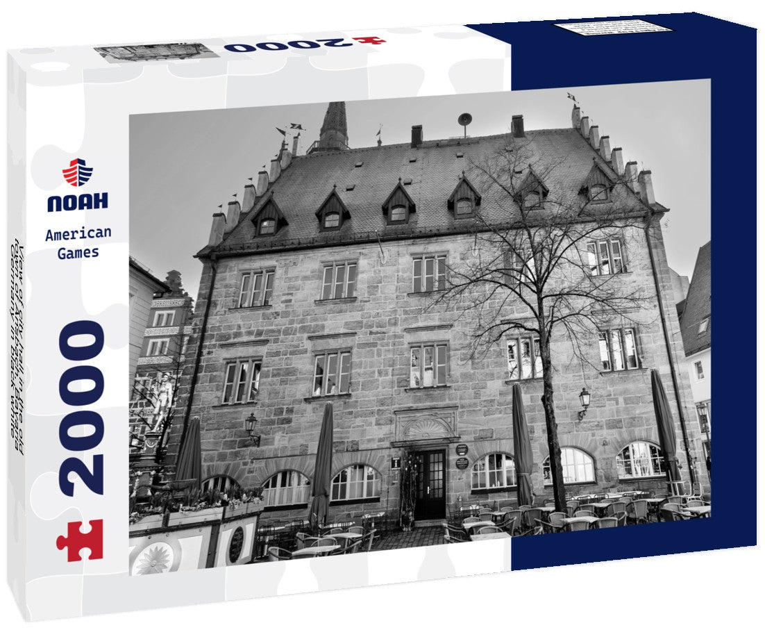 city hall in the old town of Ansbach, Bavaria, Germany 2000pc PuzzleBlack and White