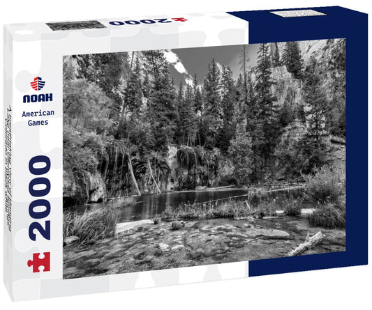 Noah Jigsaw Puzzle A breathtaking view of Hanging Lake near Glenwood Springs, Colorado in black white 2000 pieces