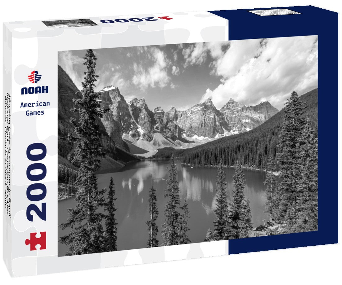 Noah Jigsaw Puzzle Moraine Lake in summer in Banff National Park, Canadian Rockies, Alberta, Canada in black white 2000 pieces