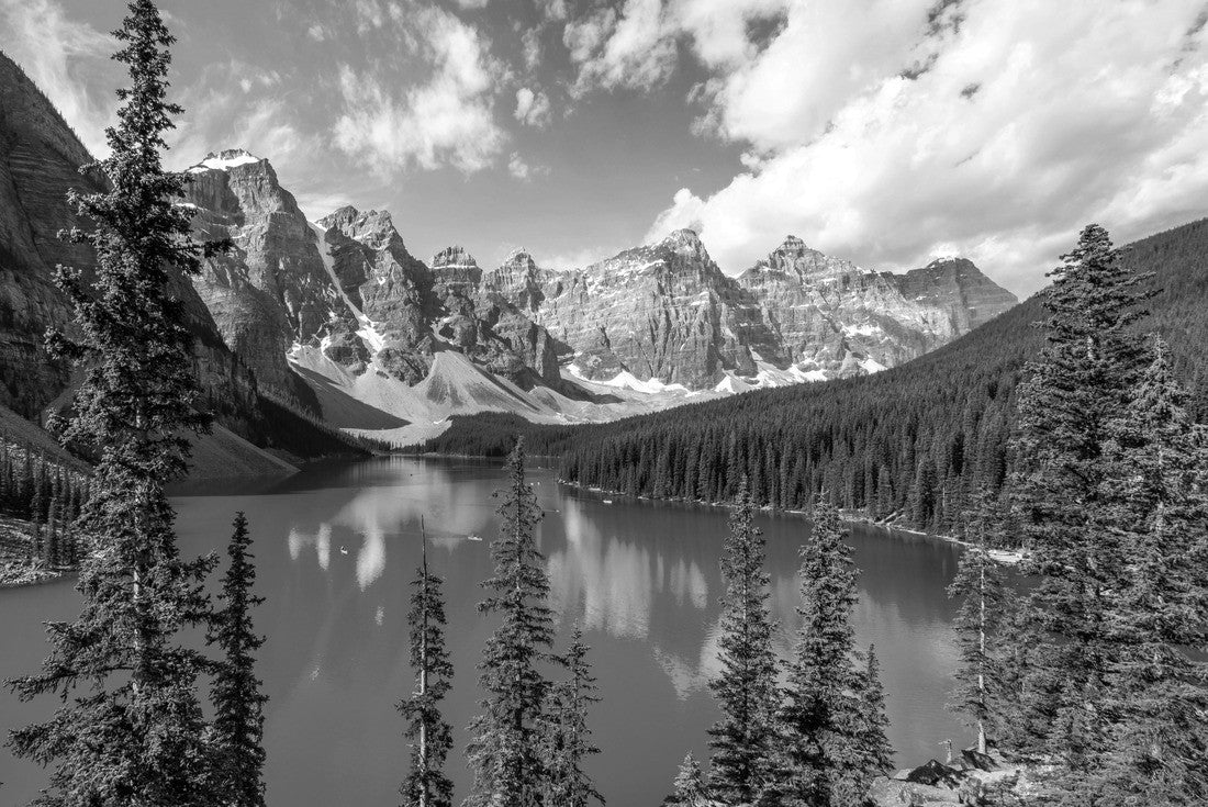 Noah Jigsaw Puzzle Moraine Lake in summer in Banff National Park, Canadian Rockies, Alberta, Canada in black white 2000 pieces