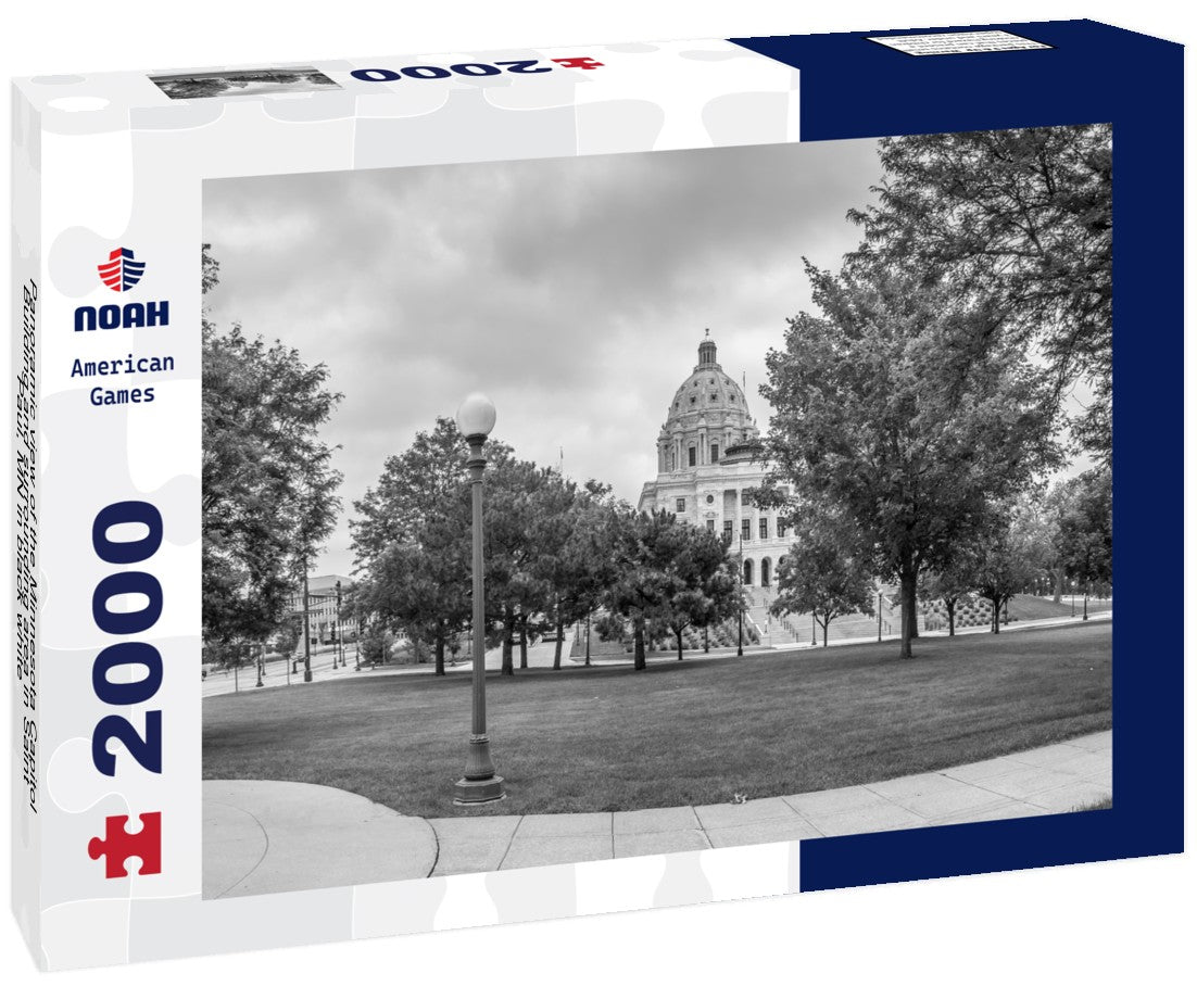the Minnesota Capitol Building and surrounding area in Saint Paul, MN 2000pc PuzzleBlack and White