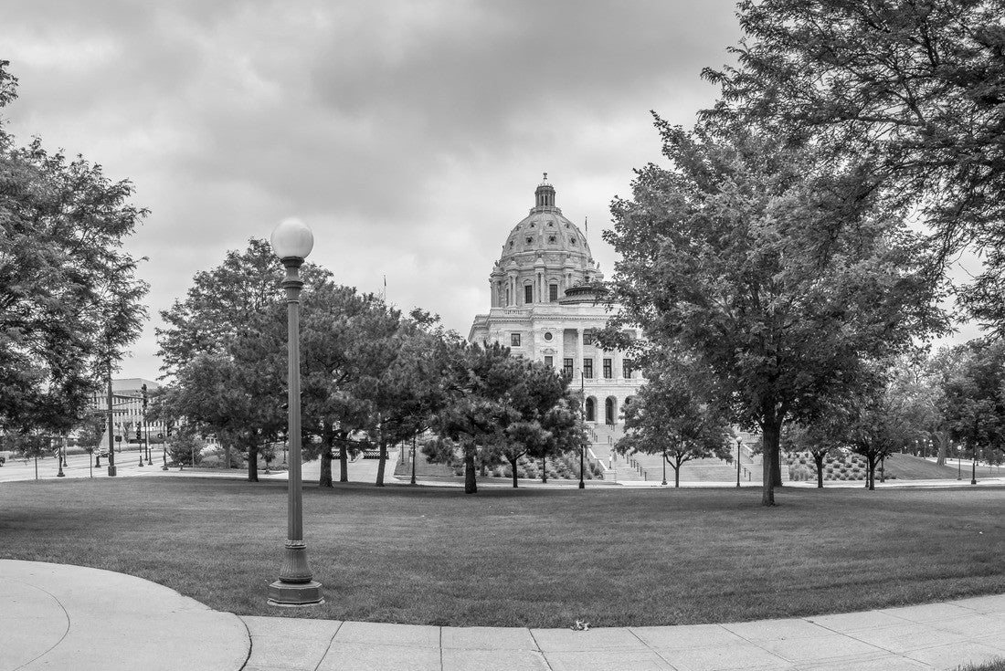 the Minnesota Capitol Building and surrounding area in Saint Paul, MN 2000pc PuzzleBlack and White