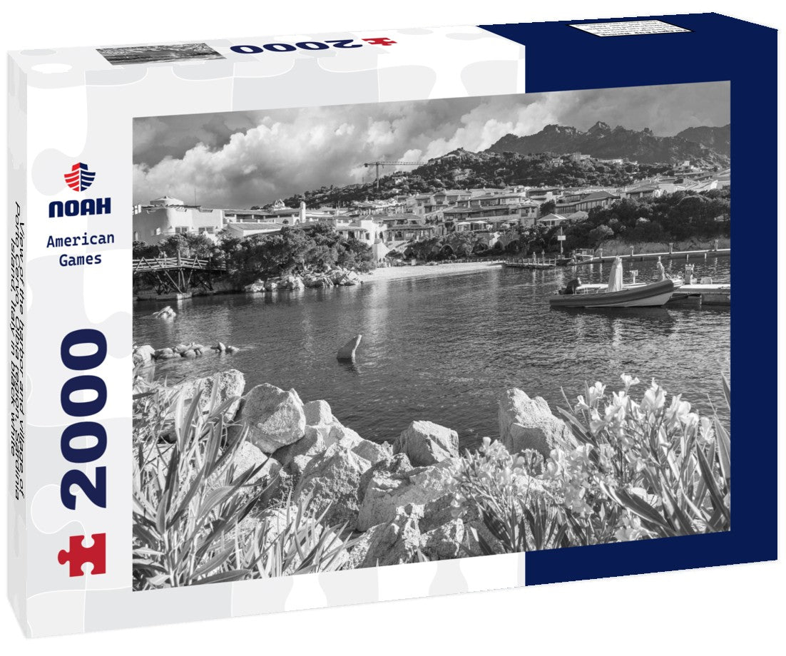 the harbor and village of Porto Cervo, Olbia region, Sardinia Island, Italy 2000pc PuzzleBlack and White