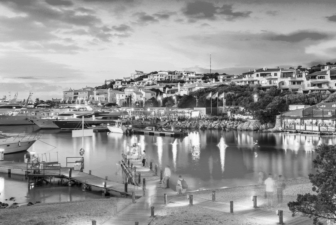 the harbor and village of Porto Cervo, Sardinia Island, Italy 2000pc PuzzleBlack and White