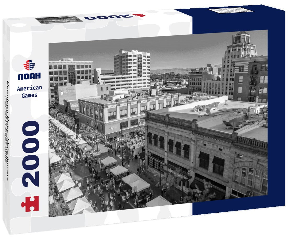 Downtown Boise, Idaho farmers market 2000pc PuzzleBlack and White