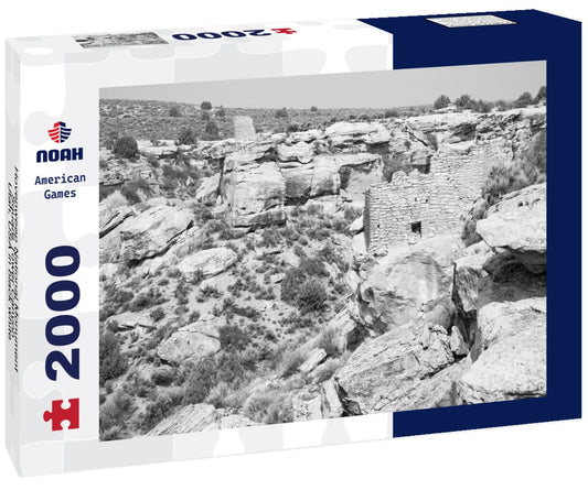 Noah Jigsaw Puzzle Hovenweep National Monument, Square Tower Canyon, Utah, USA in black white 2000 pieces