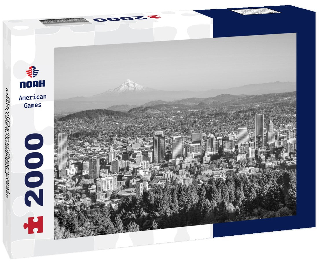 City of Portland Oregon and Mount Hood in Autumn, Oregon-USA 2000pc PuzzleBlack and White